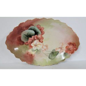 Antique O&EG Royal Austria Hand Painted Bowl Gold Trim Serving GUTHERZ